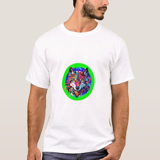 T-shirt Wolf, Abstrait Technicolor Wolf Burst (Devant)