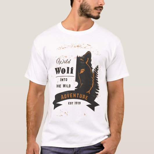 T-shirt Wolf, Adventure, Est sauvage, 1919, le meilleur (Devant)