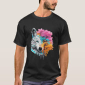 T-shirt Wolf Alpha Animal World Predator Wild Nature Art (Devant)
