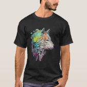 T-shirt Wolf Alpha Animal World Predator Wild Nature Art (Devant)