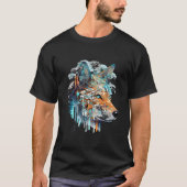 T-shirt Wolf Alpha Animal World Predator Wild Nature Art (Devant)