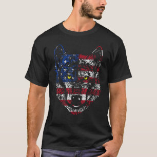 T-shirt Wolf American Flag Usa 4 juillet Patriotique