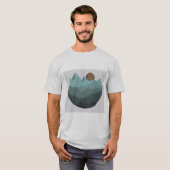 T-shirt Wolf and Mountains Modern Art  (Devant entier)