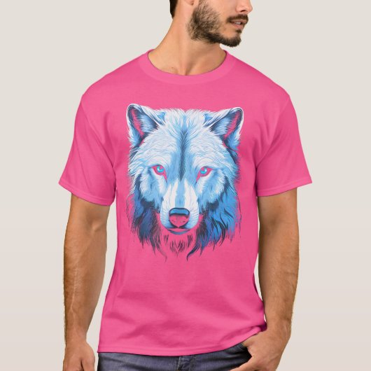 T-shirt Wolf Arctique Visage Wolf Loups Art Motif (Devant)