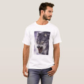 T-shirt Wolf Art - Beast With Fangs Tee, Mode Attaque Wolf (Devant entier)