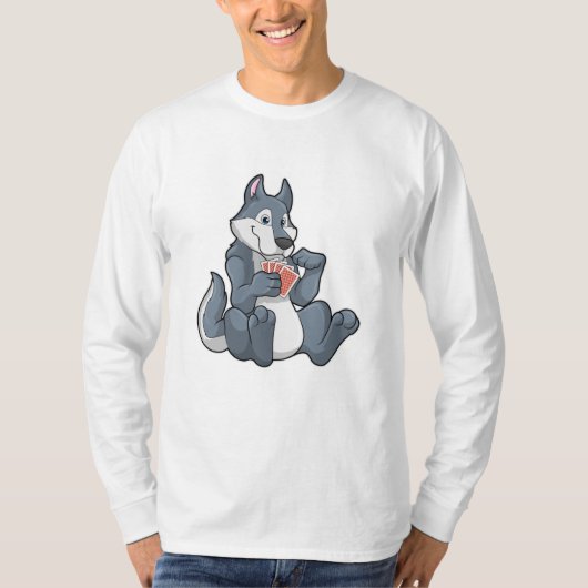 T-shirt Wolf au Poker avec cartes de Poker (Devant)