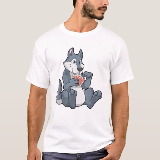 T-shirt Wolf au Poker avec cartes de Poker (Devant)