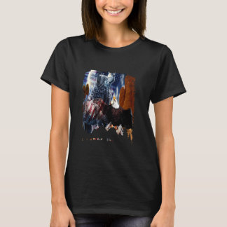T-shirt Wolf avec aigle chauve drapeau américain Inde patr