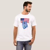 T-shirt Wolf avec drapeau américain (Devant entier)