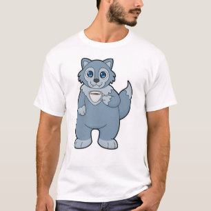 T-shirt Wolf avec la coupe de café