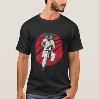 T-shirt Wolf Black Belt Martial Arts Karate Taekwondo Figh
