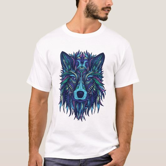 T-shirt Wolf bleu (Devant)