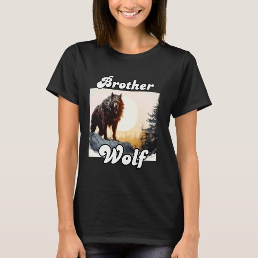 T-shirt Wolf Brother Matching Tribe Wolves Camping Pack Mo (Devant)