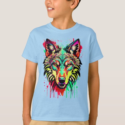 T-shirt Wolf - Chemise Wolf colorée (Devant)
