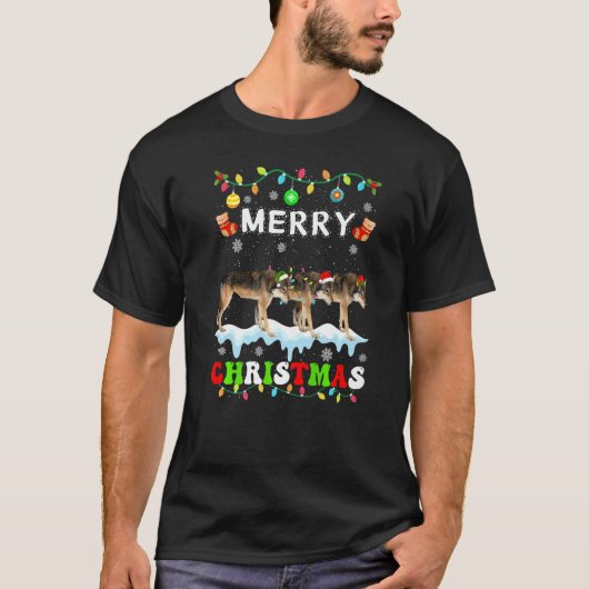 T-shirt Wolf Christmas Squad Xmas Women Men Kids (Devant)