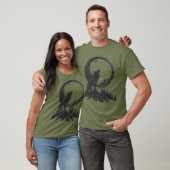 T-shirt Wolf Classique Au Feu De La Lune (Unisexe)