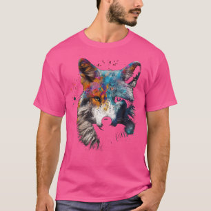 T-shirt Wolf Coloré Animal Art Motif