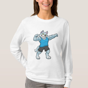 T-shirt Wolf comme Bodybuilder avec les gros bras supérieu