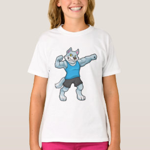 T-shirt Wolf comme Bodybuilder avec les gros bras supérieu