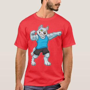 T-shirt Wolf comme Bodybuilder avec les gros bras supérieu