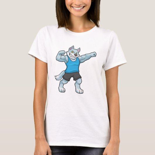 T-shirt Wolf comme Bodybuilder avec les gros bras supérieu (Devant)