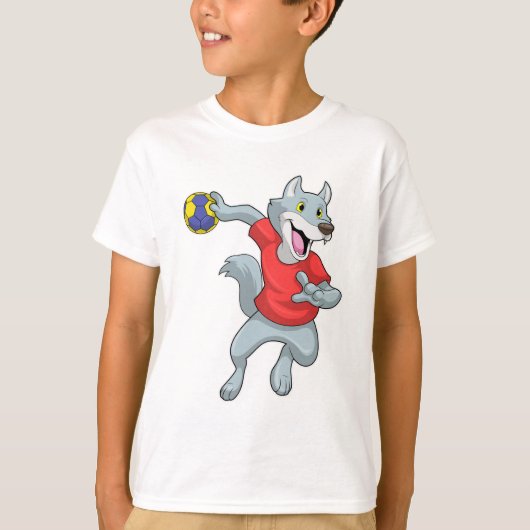 T-shirt Wolf comme joueur de handball avec Handball (Devant)