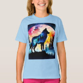 T-shirt Wolf dans les bois aquarelle (Devant)