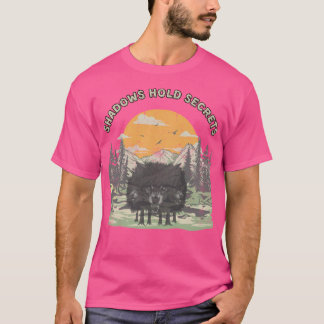 T-shirt Wolf Evil.Wolfs Dans Les Montagnes.Loups Rétro. Ac
