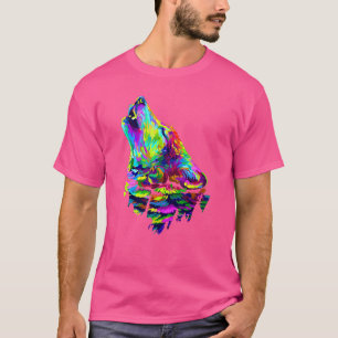 T-shirt Wolf Faune Loups colorés Animaux sauvages