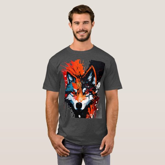 T-shirt Wolf Fire (Devant entier)