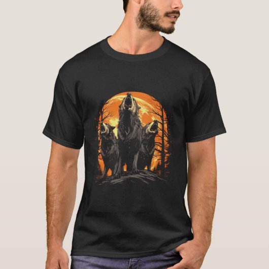 T-shirt Wolf Funny Costume d'Halloween Thanksgiving Howlin (Devant)