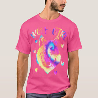 T-shirt Wolf Girl Cravate-Dye mignonne Juste Une Fille Qui