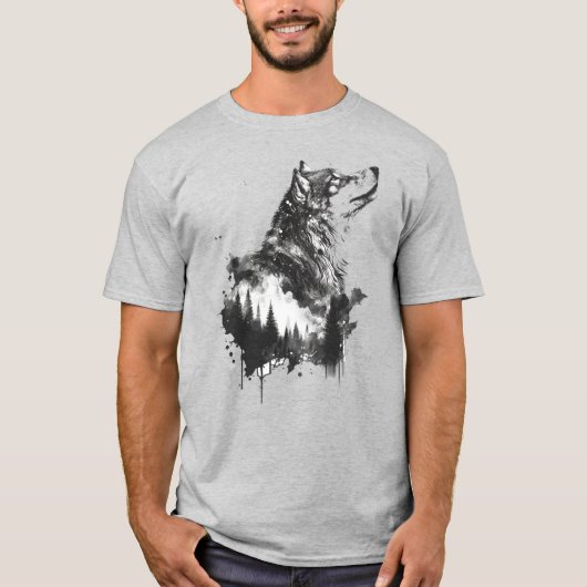 T-shirt Wolf Graphisme Art Animal Wolves Fan Art (Devant)