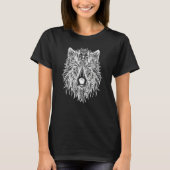 T-shirt Wolf Head Mandala Pattern for Dogs   and Wolf Fans (Devant)