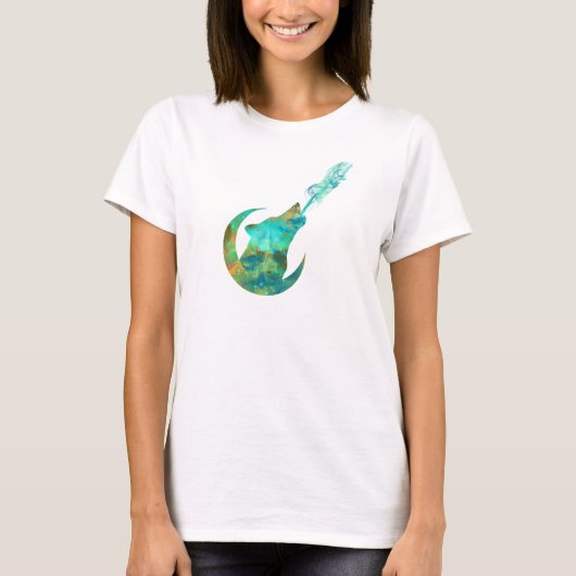 T-shirt Wolf Howling à Galaxy (Devant)