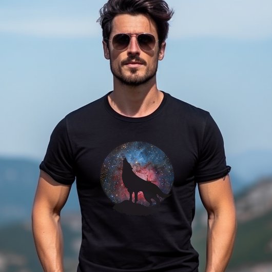 T-shirt Wolf Howling à Galaxy