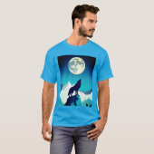 T-shirt Wolf Howling à la Pleine lune (Devant entier)