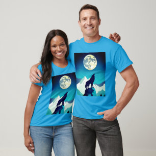 T-shirt Wolf Howling à la Pleine lune