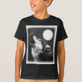 T-shirt Wolf Howling à Moon (Devant)