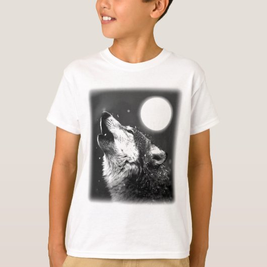 T-shirt Wolf Howling à Moon (Devant)