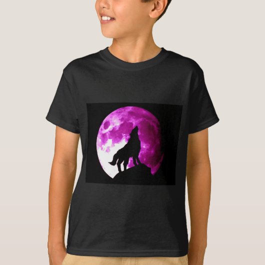 T-shirt Wolf Howling à Moon (Devant)