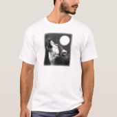 T-shirt Wolf Howling à Moon (Devant)