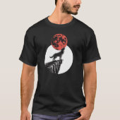 T-shirt Wolf Howling à Red Moon (Devant)