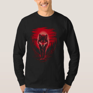 T-shirt Wolf Howling At Moon Forest Amoureux des animaux W