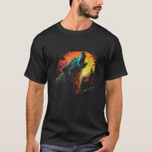 T-shirt Wolf Howling At the Moon Women s Alaskan Wildlife
