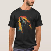 T-shirt Wolf Howling Au Parc National Des Femmes De La Lun (Devant)