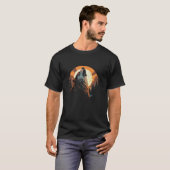 T-shirt Wolf Howling Au Parc National Moon Cartoon Mens (Devant entier)