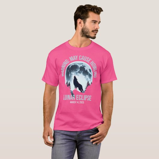T-shirt Wolf Howling Lunar Eclipse 14 mars 2025 Total Lun (Devant entier)