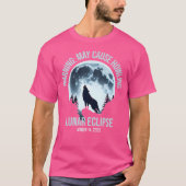 T-shirt Wolf Howling Lunar Eclipse 14 mars 2025 Total Lun (Devant)