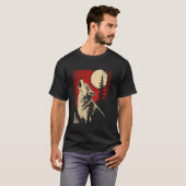 T-shirt Wolf Howling Moon Forest Nature Hiking Camping Wil (Devant entier)